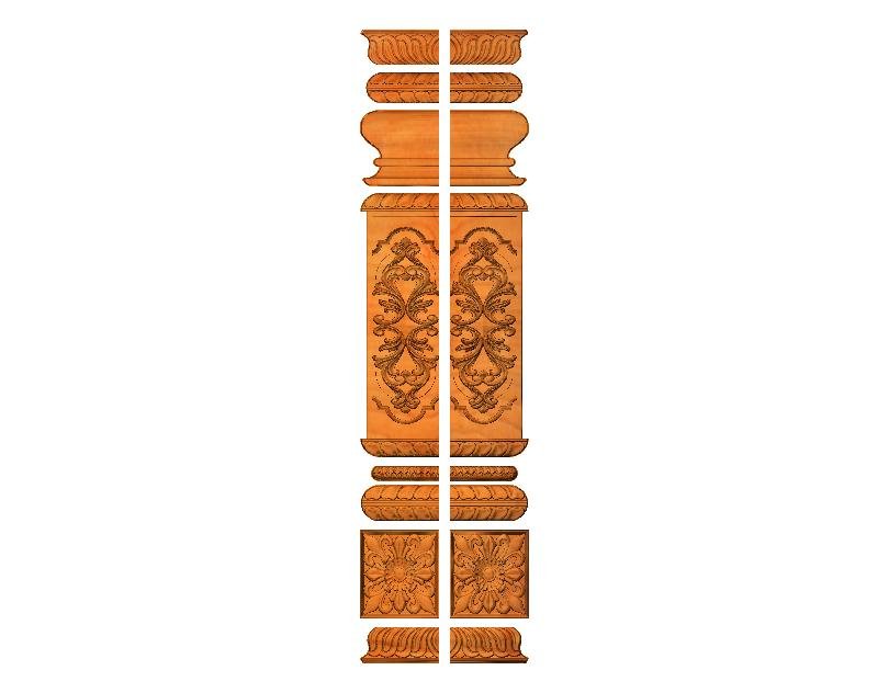 Piller - PILLER-15 Classical Decorative Architectural Column 3D Relief Model